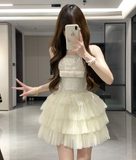 Sweet Spaghetti Straps Tulle Tiered Pleated Short Prom Dress Back to School Outfits Homecoming Dress Quinceanera Dress Party Dress HZ0319