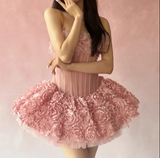 Cute Strapless Flower Short Prom Dress Back to School Outfits Homecoming Dress Sweet 16 Dress Party Dress HZ0319