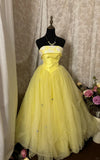 Sweet Ball Gown Strapless Tulle Flower Prom Dress Evening Dress Quinceanera Dress Princess Dress HZ0319