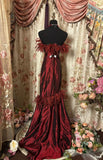 Pretty Prom Dress Strapless Long Prom Dress Evening Gala Dress Business Dinner Dress HZ0319