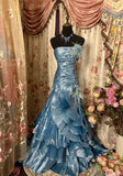 Stunning Prom Dress Strapless Pleated Ruffle Prom Gown Evening Gala Dress Business Dinner Dress HZ0319