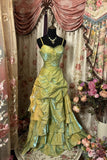 Elegant Prom Dress Spaghetti Straps Pleated Prom Gown Evening Dress Gala Dress Business Dinner Dress HZ0319