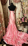 Sweet Prom Dress Strapless Pleated Mermaid Prom Gown Evening Dress Birthday Dress Business Dinner Dress HZ0319