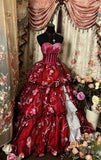 Charming Prom Dress Sweetheart Flower Ball Gown Evening Dress Birthday Party Dress HZ0319