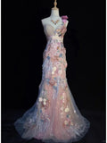 Romantic Prom Dress One Shoulder Flower Prom Gown Evening Dress Gala Dress Birthday Party Dress HZ0319