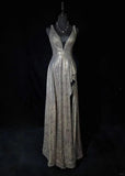 Sexy Prom Dress V-neck Backless Leopard Print Long Prom Gown Evening Dress Gala Dress Business Dinner Dress HZ0319