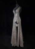 Sexy Prom Dress V-neck Backless Leopard Print Long Prom Gown Evening Dress Gala Dress Business Dinner Dress HZ0319