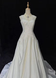 Elegant Wedding Dress A Line Floor Length Prom Dress Evening Dress Gala Dress Birthday Party Dress HZ0319