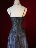 Pretty Prom Dress A Line Black Spaghetti Straps Evening Dress Prom Gown Gala Dress Business Dinner Dress HZ0319