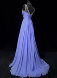 Gorgeous Prom Dress A Line V-neck Crystal Pleated Evening Dress Prom Gown Gala Dress Business Dinner Dress HZ0319