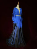 Elegant Prom Dress V-neck Pleated Evening Dress Gala Dress Business Dinner Dress HZ0319