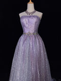 Shiny Prom Dress Strapless Prom Gown Evening Dress Gala Dress Business Dinner Dress Party Dress HZ0319