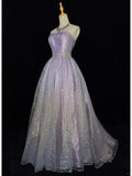 Shiny Prom Dress Strapless Prom Gown Evening Dress Gala Dress Business Dinner Dress Party Dress HZ0319