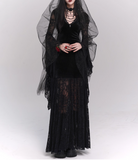 Newest Halloween Costume Black Women Teenage Girl Dress Long Sleeves Gothic Dress Party Dress HZ0319