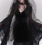 Newest Halloween Costume Black Women Teenage Girl Dress Long Sleeves Gothic Dress Party Dress HZ0319