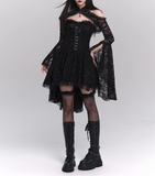 Halloween Costume Black Women Teenage Girl Dress Gothic Dress Party Dress HZ0319