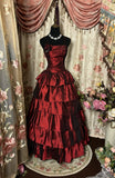 Charming Prom Dress Spaghetti Strapless Tiered Ball Gown Evening Dress Dancing Dress Birthday Party Dress HZ0319