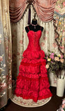Pretty Prom Dress Spaghetti Strapless Pleated Tiered Prom Gown Evening Dress Dancing Dress Birthday Party Dress HZ0319