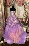 Sweet Ball Gown Strapless Tiered Prom Dress Evening Dress Quinceanera Dress Party Dress HZ0319