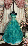 Charming Prom Dress Strapless Pleated Tiered Ball Gown Evening Dress Dancing Dress Masquerade Ball HZ0319