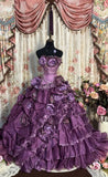 Gorgeous Prom Dress Strapless Pleated Flower Ball Gown Evening Dress Masquerade Ball Gala Dress HZ0319