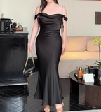 Elegant Prom Dress Spaghetti Straps Black Prom Gown Evening Dress Party Dress Gala Dress HZ0319
