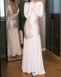 Minimalist Prom Dress Long Sleeve Backless Prom Dress Evening Dress Gala Dress HZ0319