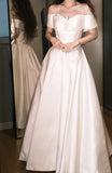 Pretty Prom Dress A Line Off Shoulder Pleated Prom Dress Evening Dress Gala Dress HZ0319