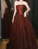 Gorgeous Prom Dress Strapless Flower Prom Dress Evening Dress Gala Dress HZ0319
