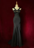 Stunning Prom Dress Black Sweetheart Pleated Mermaid Prom Gown Evening Dress Gala Dress HZ0319