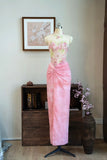 Sweet Prom Dress Flower Pleated Split Prom Gown Evening Dresses Gala Dress Party Dress HZ0319