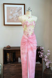 Sweet Prom Dress Flower Pleated Split Prom Gown Evening Dresses Gala Dress Party Dress HZ0319