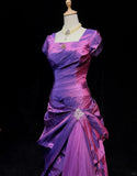 Pretty Prom Dress Square Neck Pleated Tulle Prom Gown Gala Dress Evening Dresses HZ0319