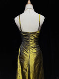 Elegant Prom Dress Spaghetti Straps Pleated Evening Dresses Gala Dress Prom Gown HZ0319
