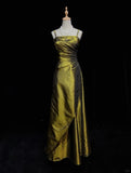 Elegant Prom Dress Spaghetti Straps Pleated Evening Dresses Gala Dress Prom Gown HZ0319