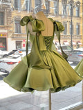 Sweet Homecoming Dress Spaghetti Straps Pleated Evening Dresses Birthday Party Dress Short Prom Gown HZ0319
