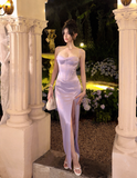 Elegant Prom Dress Spaghetti Straps Slit Evening Dresses Birthday Party Dress Prom Gown Gala Dress HZ0319