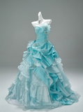 Sweet Prom Dress Strapless Ruffle Tiered Ball Gown Gala Dress Evening Dress Quinceanera Dresses HZ0319