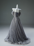 Shiny Prom Dress A Line Spaghetti Straps Pleated Prom Gown Evening Dress Gala Dress HZ0319