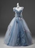 Elegant Prom Dress Spaghetti Straps Pleated Tulle Ball Gown Evening Dress Sweet 16 Dress HZ0319