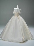 Elegant Prom Dress White Sweetheart Pleated Ball Gown Wedding Dress Evening Dresses Masquerade Ball HZ0319
