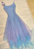 Stunning Prom Dress Spaghetti Straps Pleated Tulle Prom Gown Evening Dress Party Dress HZ0319