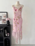 Beauty Woman Summer Dress Spaghetti Straps Asymmetrical Hem Party Dresses Vacation Dress HZ0319