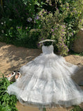 Pretty Prom Dress Spaghetti Straps Tulle Pleated Prom Dress Evening Dress Birthday Party Dress HZ0319