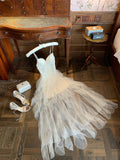 Pretty Prom Dress Spaghetti Straps Pleated Tulle Birthday Party Dress HZ0319