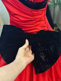 Pretty Prom Dress A Line V-neck Pleated Evening Dress Gala Dress HZ0319
