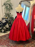 Pretty Prom Dress A Line V-neck Pleated Evening Dress Gala Dress HZ0319