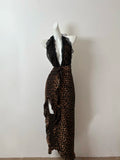 Sexy Prom Dress Halter Leopard Print Evening Dress Birthday Party Dress HZ0319