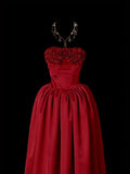 Stunning Prom Dress Strapless Rose Pleated Prom Gown Evening Dress Gala Dress HZ0319