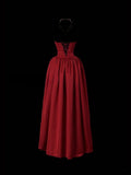 Stunning Prom Dress Strapless Rose Pleated Prom Gown Evening Dress Gala Dress HZ0319